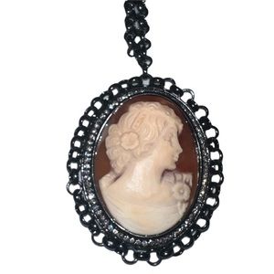 Amedeo NYC Cameo Medallion 21” Necklace